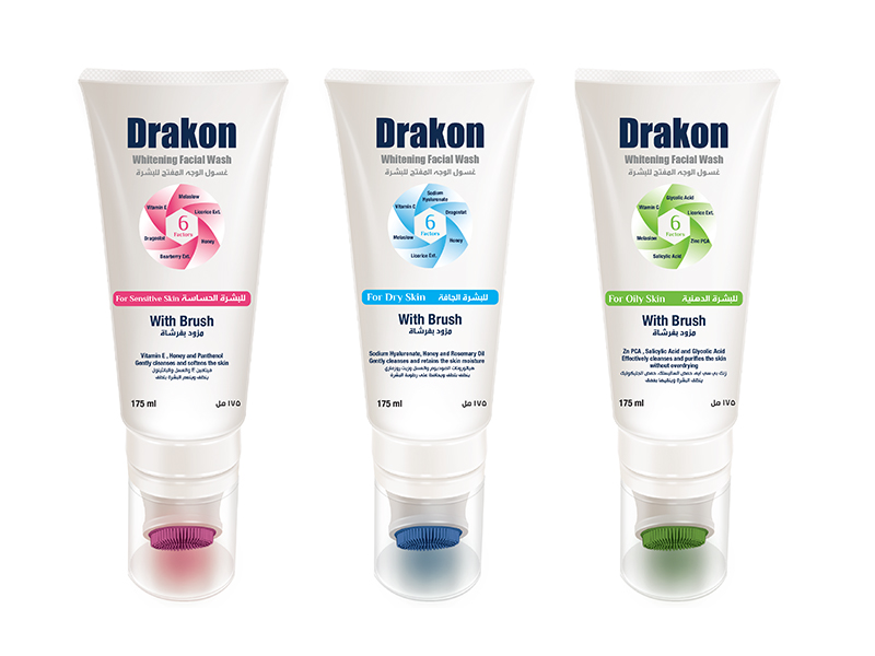 Drakon Facial Wash for Oily, Dry, Sensitive Skin with Brush